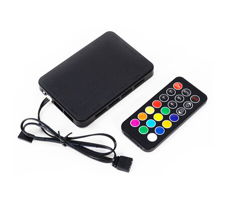 Ventilador Ocelot Gaming OFKIT-2 ARGB, 120mm, 1200RPM, Negro, 3 Piezas - incluye Controlador