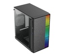 Gabinete Acteck Fusion II GI440 con Ventana, Micro Tower, ATX/ITX/Micro ATX/Mini-ITX, USB 2.0/3.0, con Fuente de 500W, sin ventiladores instalados, Negro