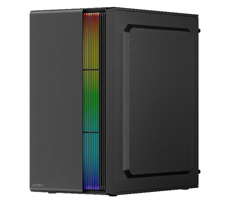 Gabinete Acteck Fusion II GI440 con Ventana, Micro Tower, ATX/ITX/Micro ATX/Mini-ITX, USB 2.0/3.0, con Fuente de 500W, sin ventiladores instalados, Negro