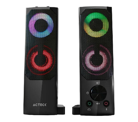 Acteck Bocinas Elant Brick, Alámbrico, 3W RMS, 3.5mm, Negro