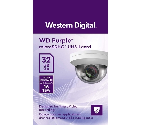 Memoria MicroSDHC Western Digital Purple - 32GB - Clase 10 - para Videovigilancia