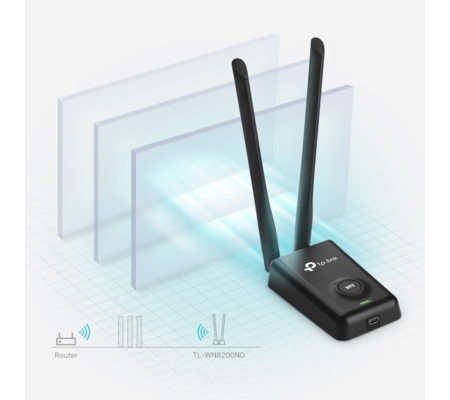 Tarjeta de Red/TP-Link/Tl-Wn8200Nd/USB/300Mbps/2 Antenas desmontables