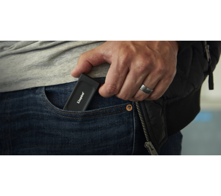 Unidad SSD E x terno Kingston 2TB (S x s1000/2000G) Xs1000, USB 3.2 Tipo C, negro