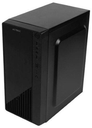 Gabinete Compacto Mini Torre Kioto Gc220 Ma x  Mb M-At x  Fuente At x  500W Panel Izq Acrilico + Frente Solido con Ranuras 2Xusb 2.0 Advanced Series negro