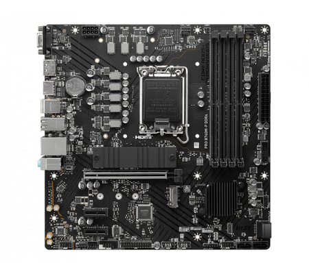 Tarjeta Madre MSI PRO B760M-P - Socket 1700 - 4x DDR5 - 4800/5600/6800+(OC)MHz - HDMI - DisplayPort - VGA - USB 2.0/3.2 - Micro ATX
