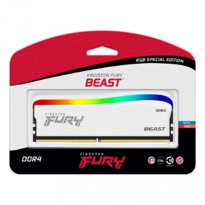 Memoria RAM Kingston FURY Beast RGB SE DDR4, 3600MHz, 16GB, Non-ECC, CL18, XMP, Blanco