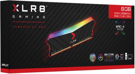 Memoria RAM PNY XLR8 RGB DDR4, 3200MHz, 8GB, CL16, Non-ECC, XMP