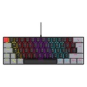 Teclado Gamer Ocelot Gaming Techno Black 60 RGB, Teclado Mecánico, Switch Blue, Alámbrico, Negro/Gris (Inglés)