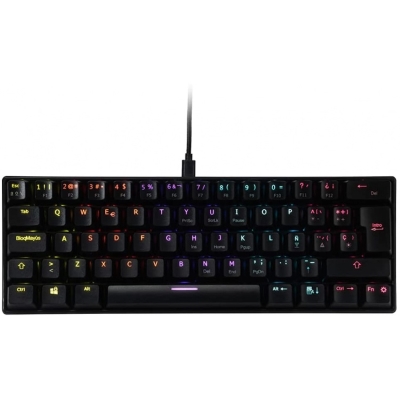 Teclado Gamer Ocelot Gaming OGMK03 RGB, Teclado Mecánico, Switch Blue, Alámbrico, Negro (Español)