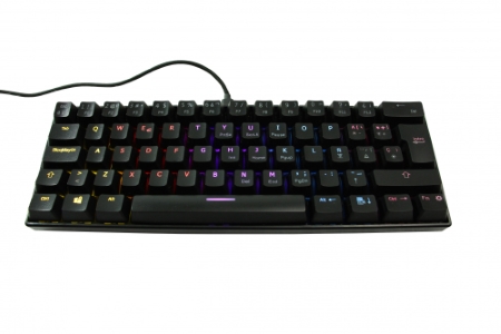 Teclado Gamer Ocelot Gaming OGMK03 RGB, Teclado Mecánico, Switch Blue, Alámbrico, Negro (Español)