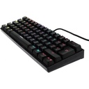 Teclado Gamer Ocelot Gaming OGMK03 RGB, Teclado Mecánico, Switch Blue, Alámbrico, Negro (Español)