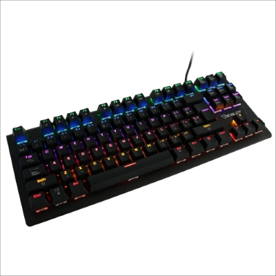 Teclado Mecanico Ocelot/Alambrico/Switch azul/Plastico/RGB/negro/colores Ajustables/Plug Play/Gamer