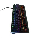 Teclado Mecanico Ocelot/Alambrico/Switch azul/Plastico/RGB/negro/colores Ajustables/Plug Play/Gamer