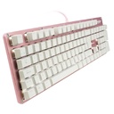 Teclado Gamer Game Factor KBG400-PK, Teclado Mecánico, Switch KRED Red, Alámbrico, Rosa, (Español)