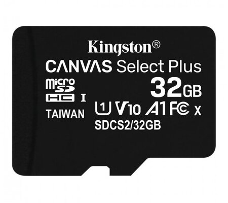 Memoria Flash Kingston Canvas Select Plus, 32GB MicroSDHC UHS-I Clase 10, con Adaptador