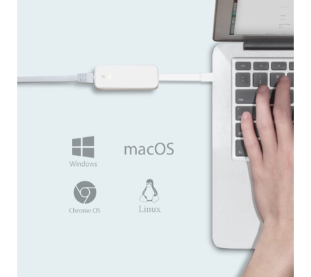 Adaptador de Red TP-Link USB Tipo C a RJ45 Gigabit Ethernet 1 Pto Ethernet RJ45 y 1 Pto USB 3.0 S.O SoportAños Win 10/8.1/8/7 Mac OS S.O Chrome Linu x  Ubuntu