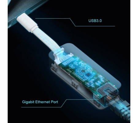 Adaptador de Red TP-Link USB Tipo C a RJ45 Gigabit Ethernet 1 Pto Ethernet RJ45 y 1 Pto USB 3.0 S.O SoportAños Win 10/8.1/8/7 Mac OS S.O Chrome Linu x  Ubuntu
