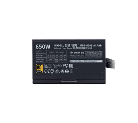 Fuente de Poder Cooler Master MWE 650 BRONZE V2 80 PLUS Bronze, 20+4 pin ATX, 120mm, 650W