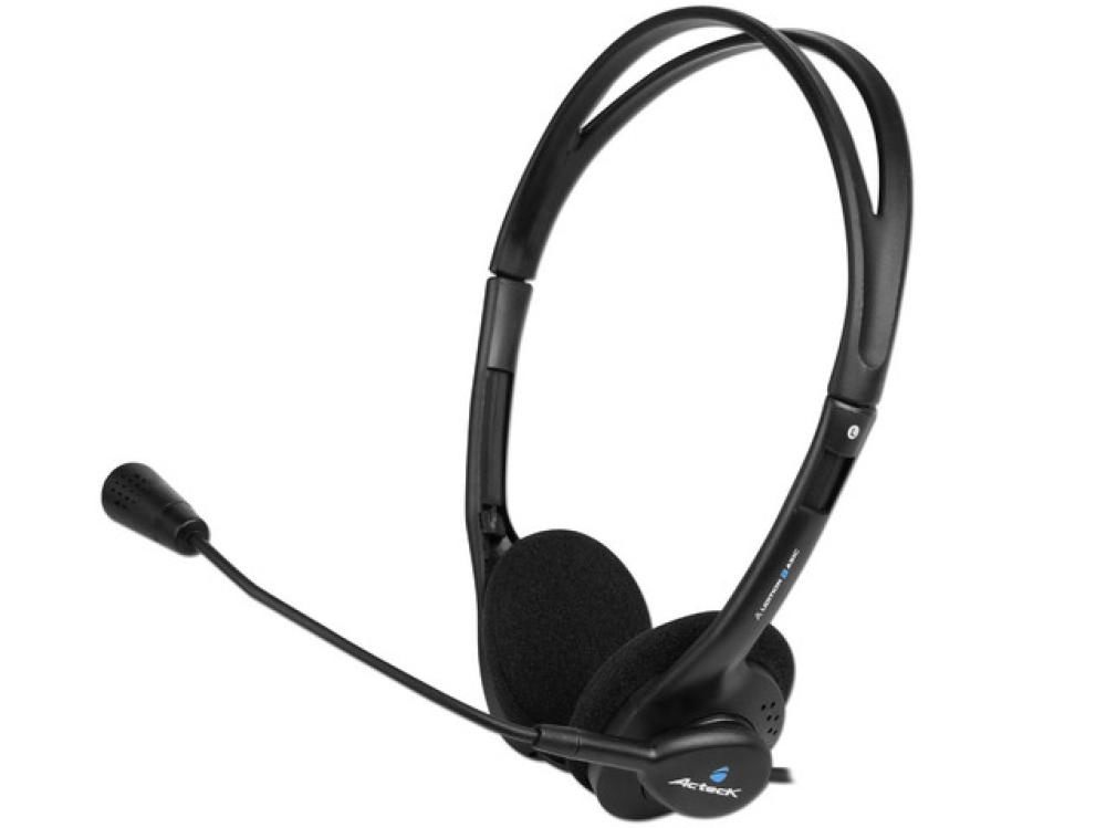 Audífonos Acteck Discover Hj210, Diadema con Micrófono, 2 Conectores 3.5 mm, Sonido Estéreo, negro