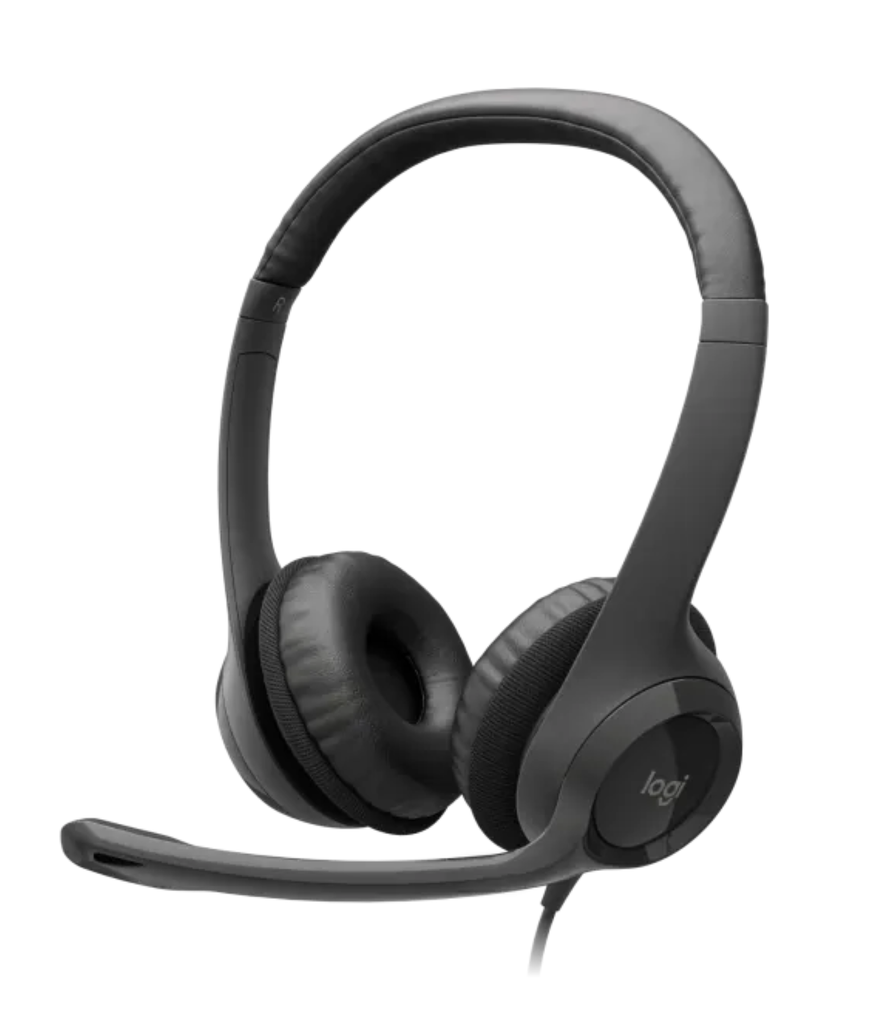 Audífonos con Micrófono Tipo Diadema, Logitech H390, color negro, Alambricos, con Conector USB, Control de Audio Integrado en El Cable
