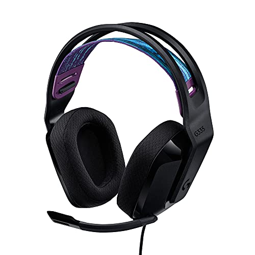 Audífonos Gaming, Tipo Diadema, Logitech G335, Black, Alambrico 3.5mm, Super Ligero 240G, Pc, Xbo x , Playstation, Nintendo, Switch, Discord