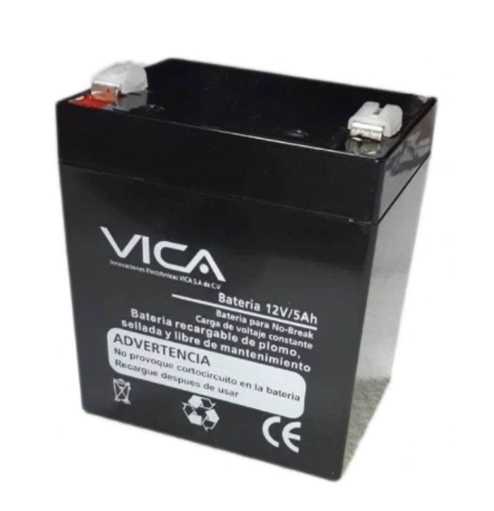Batería de Reemplazo 12V 5Ah Vica, Genérica Compatible con El 80% de No Breaks de Otras Marcas
