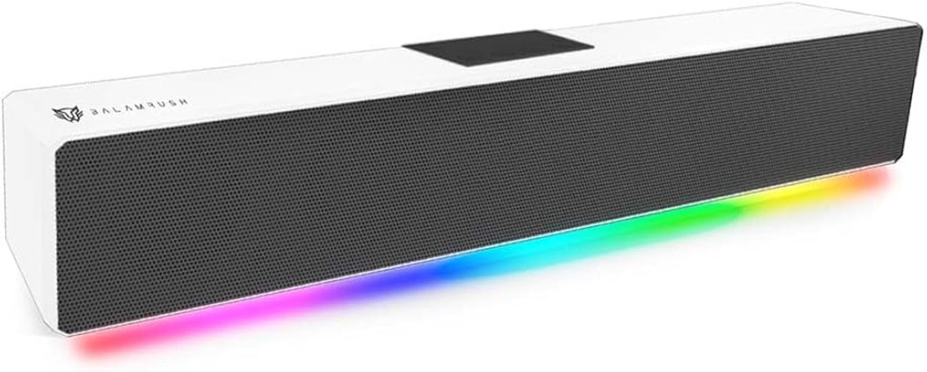 Bocina Gamer Glimm Bar Bg585 Soundbar + RGB/Bluetooth + Control Digital RGB + 10 W Rms/Blanco