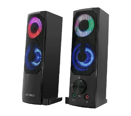 Acteck Bocinas Elant Brick, Alámbrico, 3W RMS, 3.5mm, Negro