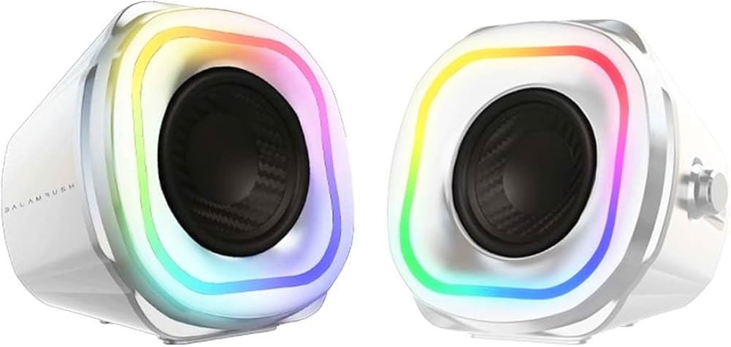 Bocinas Gamer Glimm Quad Bg555 Inalámbricas/Bluetooth + 10 W + 2.0 Ch/Iluminación RGB+ 2.0 Canales/Blanco