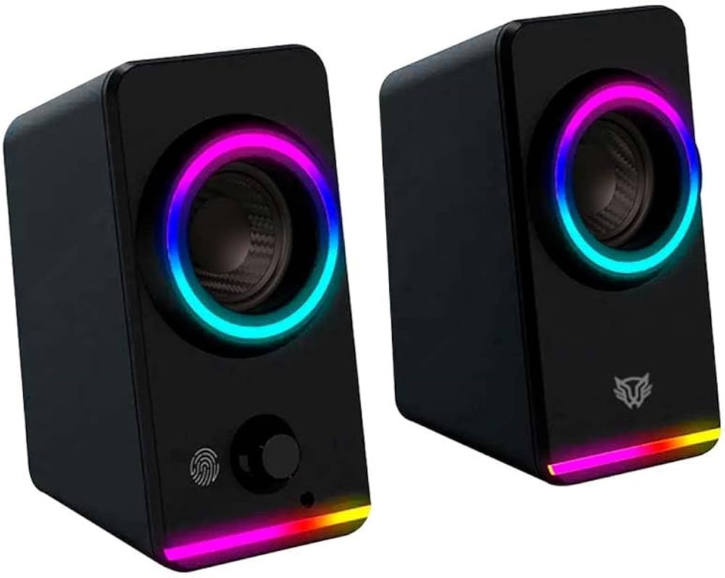 Bocinas Gamer Glimm Style Bg565 Inalámbricas/Bluetooth + 10 W + 2.0 Ch/Iluminación RGB+ 2.0 Canales/negro