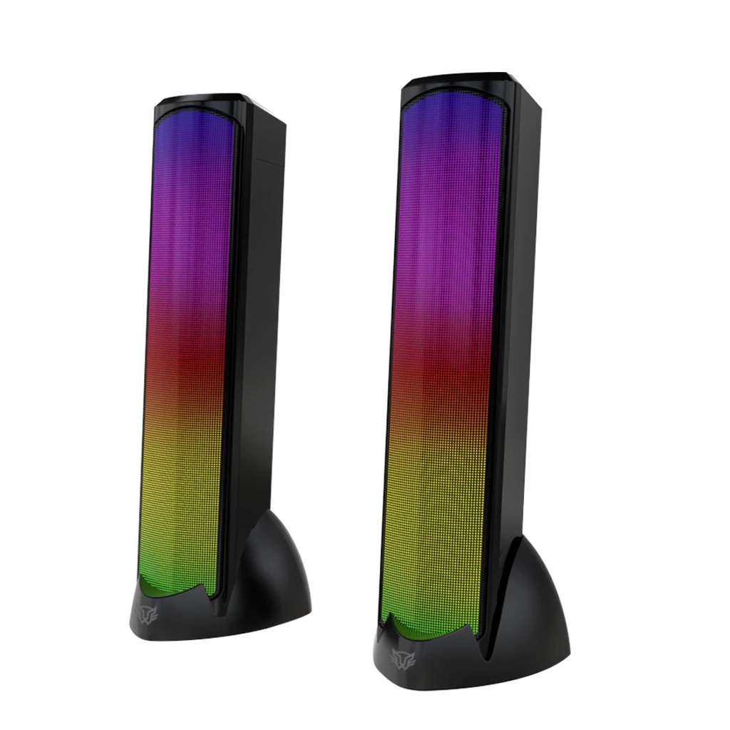 Bocinas Gamer Glimm Tower Bg575 Inalámbricas/Bluetooth + 10 W + 2.0 Ch/Iluminación RGB+ 2.0 Canales/negro