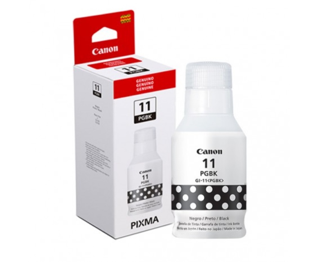 Botella de Tinta Canon Gi-11Pgk Negra, Rendimiento 7, 600 Páginas, Compatible: G3160, G2160