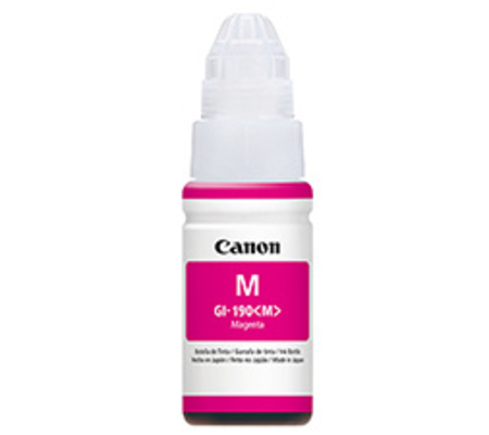 Botella de Tinta Canon Gi-190 Magenta, Rendimiento 7,000 Páginas, Compatible G1100, G2100, G3100, G4100