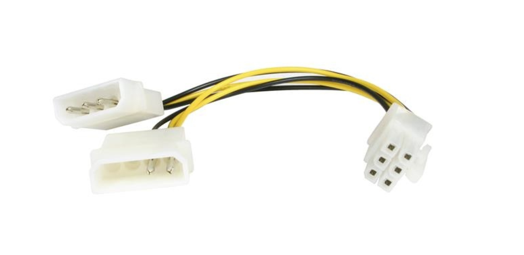 Cable Adaptador de 15 cm de Alimentación Lp4 Mole x  a PCI E x press de 6 Pines para Tarjeta de Vídeo - Mod. Lp4PCIe x adap