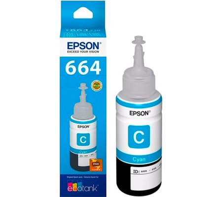 Tanque de Tinta (EcoTank) Epson 664 Cian 70ml