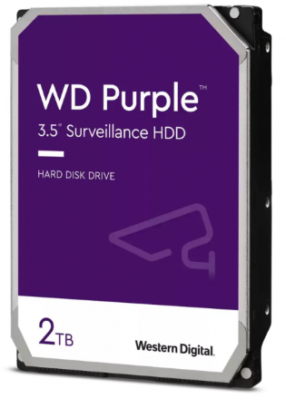 Disco Duro para Videovigilancia Western Digital WD Purple 3.5'', 2TB, SATA III, 6 Gbit/s, 5400RPM, 64MB Caché