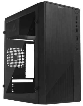 Gabinete Acteck Kioto GC220 con Ventana Micro Tower, Micro ATX/Mini-ITX, USB 2.0, con Fuente 500W, sin Ventiladores Instalados, Negro