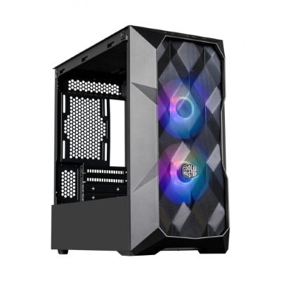 Gabinete Cooler Master MasterBox TD300 Mesh con Ventana ARGB, Mini Tower, Mini-ITX/Micro-ATX, USB 3.0, sin Fuente, 2 Ventiladores ARGB Instalados, Negro