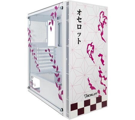 Gabinete Gamer Ocelot OC-DEMON HANAMI - Media Torre - ATX/Micro ATX/E-ATX/ITX - 3 Ventiladores - Panel Lateral