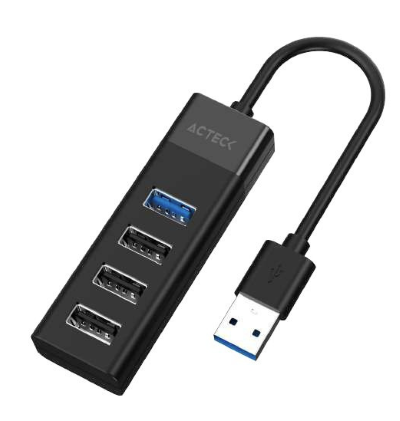 Hub Port X4 Dh422 4 en 1/entrada USB A/1Xusb 3.0 + 3Xusb 2.0/negro
