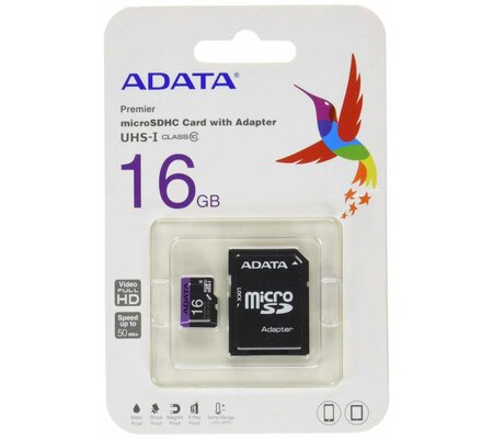 Memoria Micro Sdhc Adata 16GB Uhs-I U1 C/Adapt (Ausdh16Guicl10-Ra1)