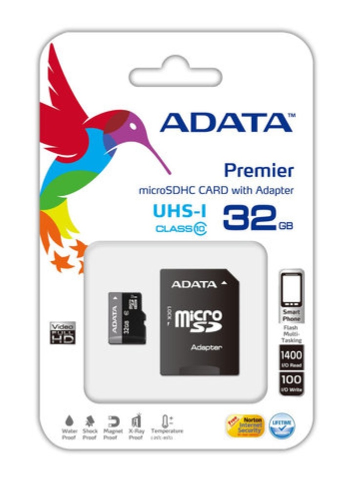 Memoria Micro Sdhc Adata 32GB Uhs-I U1 C/Adapt (Ausdh32Guicl10-Ra1)