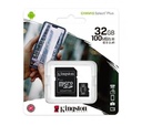 Memoria Flash Kingston Canvas Select Plus, 32GB MicroSDHC UHS-I Clase 10, con Adaptador