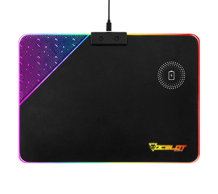 Mouse Pad Gamer Ocelot OMPR01 - Carga Inalámbrica - RGB - Negro
