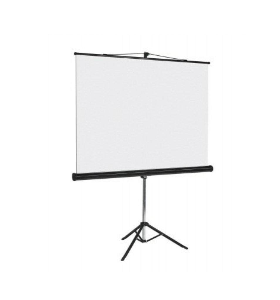 Pantalla Proyección de Tripie Multimedia Screen Mst-180, 100 Pulgadas Diagonal, Medida 180 cm x 180 cm, Formato 1:1, color Blanco Mate, Portátil