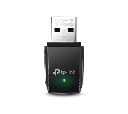 Tarjeta de Red/TP-Link/Archer T3U/USB/Dual Band/AC 1300/5Ghz 867Mbps/2.4Ghz 400Mbps/TamAño Mini 