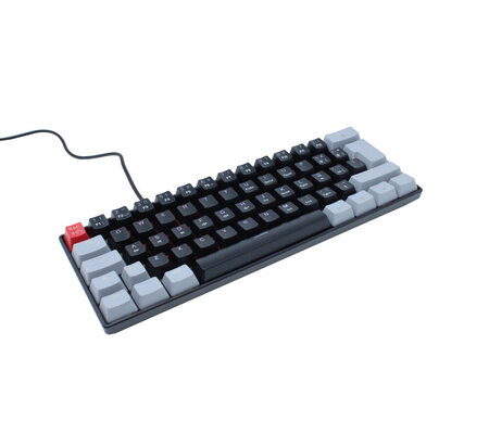 Teclado Gamer Ocelot Gaming Techno Black 60 RGB, Teclado Mecánico, Switch Blue, Alámbrico, Negro/Gris