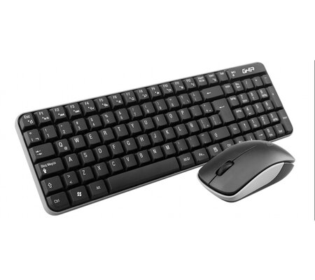 Kit de Teclado y Mouse Ghia GT4000BG, RF Inalámbrico, Negro (Español)