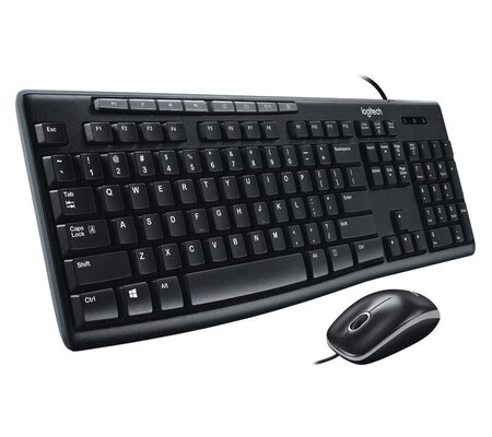 Kit de Teclado y Mouse Logitech MK200, USB, Negro (español)