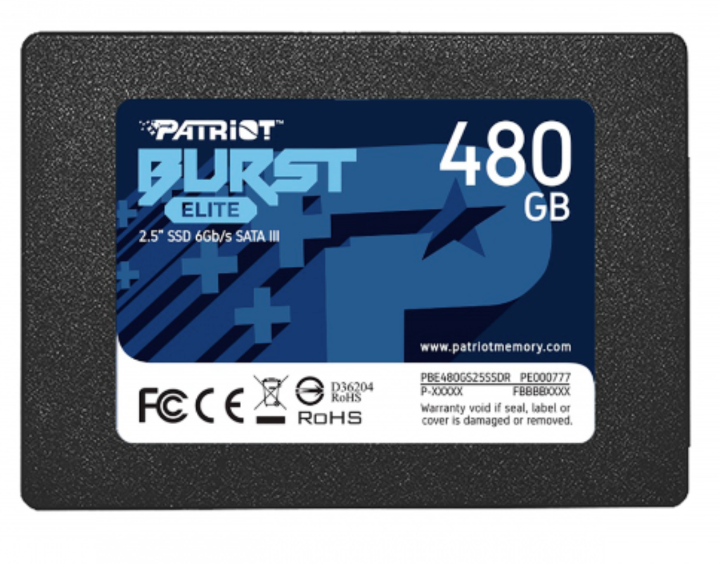 Unidad SSD 2.5" Patriot 480GB (Pbe480Gs25SSDr) Burst Elite, SATA3, 7mm, 3D Nand